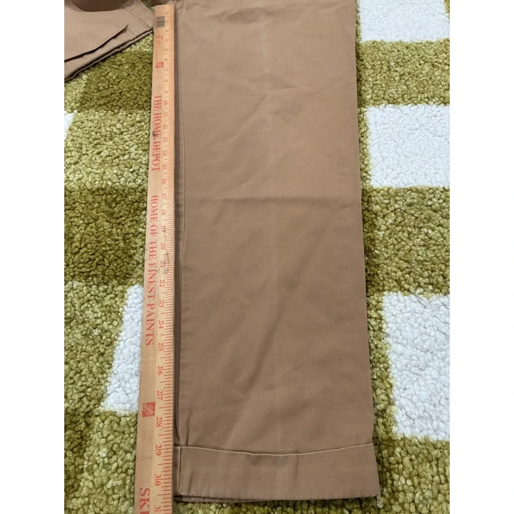 Polo Ralph Lauren Hammond Pant Mens 35x32 Tan Pleated‎ Cuffed Cotton Chinos Tan